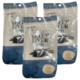 CRIUS 克瑞斯 天然紐西蘭點心 羊肝片 80g, 3包