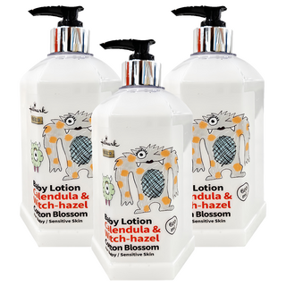 Hallmark 怪獸派對 自然之萃 - 棉花香 金盞花金縷梅萃取 嬰兒潤膚乳液 600ml, 3瓶