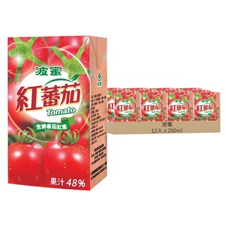 波蜜 紅蕃茄汁, 250ml, 12入
