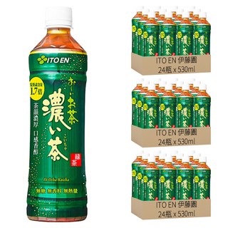 ITO EN 伊藤園 日式濃味綠茶, 無糖 無香料 無熱量 純正風味, 530ml, 72瓶