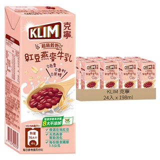 KLIM 克寧 紅豆燕麥牛乳, 198ml, 24入