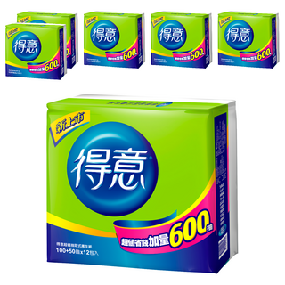 得意 抽取式衛生紙 150張, 12包, 6袋