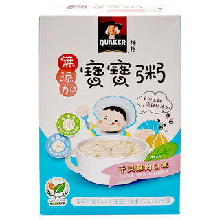 QUAKER 桂格 寶寶粥 干貝雞肉 無添加 6個月以上 4包, 600g, 1盒