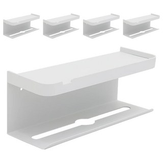 FAmILyLIFE 生活 航太鋁免打孔雙層衛生紙置物架 加長款 A-233-W 350g, 簡約白色, 5個