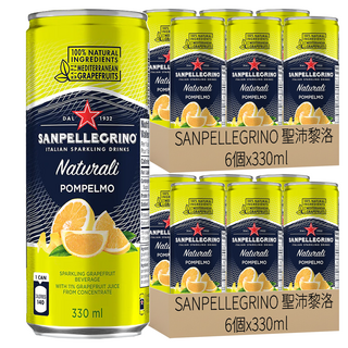 SANPELLEGRINO 聖沛黎洛 氣泡水果飲料 葡萄柚口味, 330ml, 12個