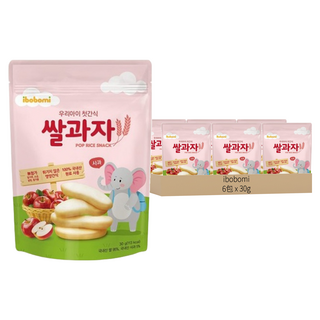 ibobomi 米餅 韓國產, 蘋果味, 30g, 6包