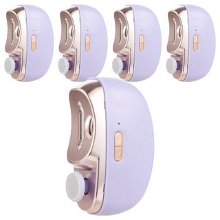 電動指甲修剪磨甲機 升級款 安全修剪 低噪音 防指甲飛濺 兩種速度, 5個, 紫色