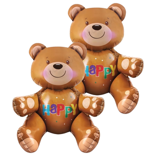3D立體小熊 30吋 HAPPY 抱抱熊 氣球 2個