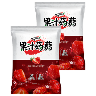 吃果籽 草莓果汁蒟蒻, 無防腐劑無色素, 240g, 2袋