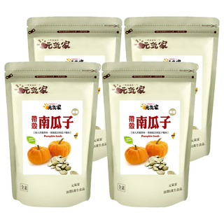 元氣家 茶香帶殼南瓜子 低溫烘培 無調味 粒粒飽滿 精選特大南瓜子, 200g, 4包