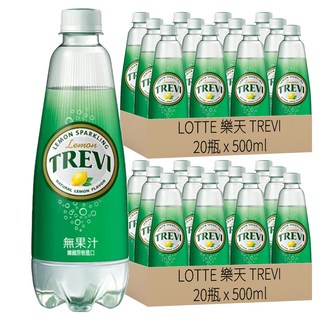 LOTTE 樂天 TREVI 氣泡水(檸檬口味), 500ml, 20瓶入, 40瓶