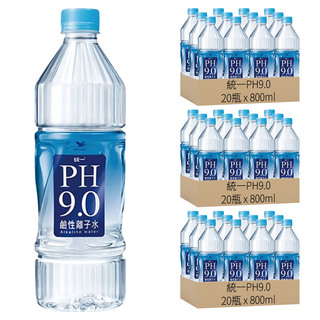 統一PH9.0 鹼性離子水, 800ml, 60瓶