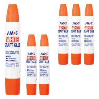 AMOS 阿摩司 White Craft Glue 安全 可水洗, 34ml, 6個