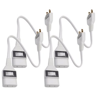 Mayka 明家 1插1開關中繼線15A AC 110V 60Hz, 30cm, 白色, 4個