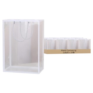 Maket Gamseong 透明花卉禮物袋, 白色的, 20個