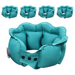 水晶絨充氣護頸枕, 綠色, 5個