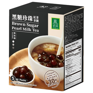 歐可茶葉 黑糖珍珠紅茶拿鐵, 慢火炒焙黑糖香 紐西蘭奶粉 Q彈珍珠 三合一沖泡包, 72g, 5包, 1盒