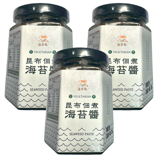 藻作坊 昆布佃煮海苔醬 190g 全素海苔醬 拌飯佐餐最佳選擇, 3罐