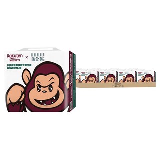 蒲公英 樂天桃猿 環保抽取式衛生紙 100%再生紙, 110張, 12包, 12袋