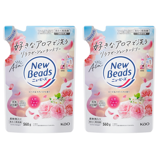 Kao 花王 New Beads 植萃香氛洗衣精補充包 玫瑰木蘭花, 2包, 560g