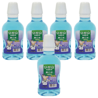 牙得安 抗菌漱口水 清新薄荷 380ml 口腔清潔 預防蛀牙, 5瓶