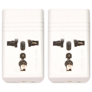 Dr.AV 聖岡科技 2P台灣專用 萬國轉換節能插頭 1孔 適用電壓AC125V 額定電流15A, 13.4cm, 白色, 2個