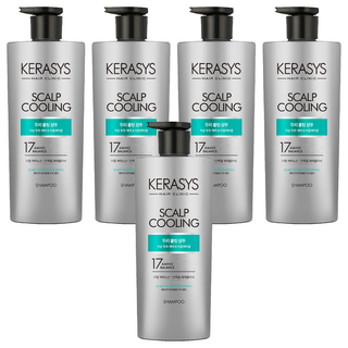 KERASYS 可瑞絲 胺基酸去屑洗髮精 控油勁涼 600ml 含17種胺基酸 蛋白質 薄荷葉萃取 頭皮深層清潔, 5瓶