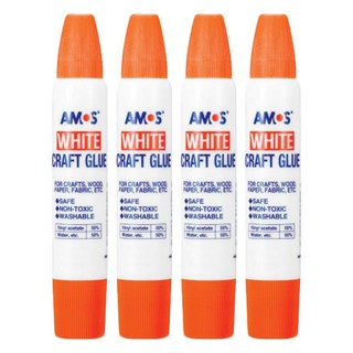 AMOS 阿摩司 雙頭白膠, 34ml, 4個