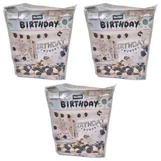 NO.5 極簡黑白 生日派對氣球裝飾套組, 3包