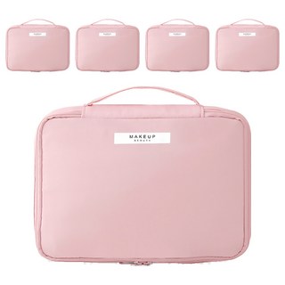 高顏質便攜式旅行化妝包, 粉色, 5個