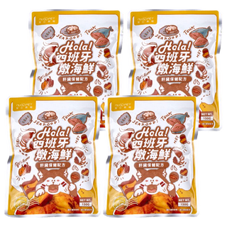nu4PET 陪心寵糧 環遊犬世界主食鮮寵包 西班牙嫩海鮮 犬糧 150g, 鮪魚, 4包