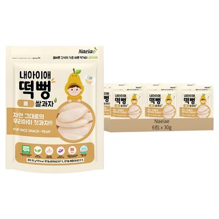Naeiae 嬰幼兒片狀米餅, 水梨, 30g, 6包