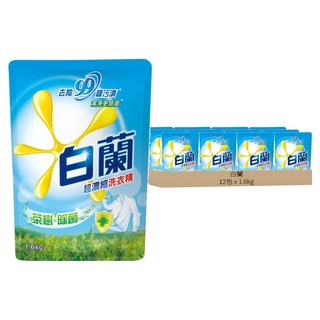 白蘭 超濃縮洗衣精 補充包, 1.6kg, 12包, 茶樹除菌