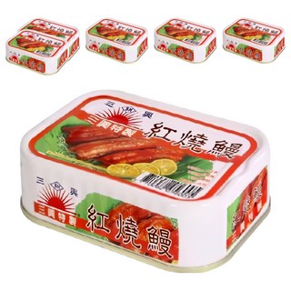 三興 全開 紅燒鰻 台灣原產地, 105g, 6罐