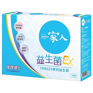 YM BIOMED 陽明生醫 一家人益生菌EX, 30包, YMB520專利益生菌, 2.5g, 1盒