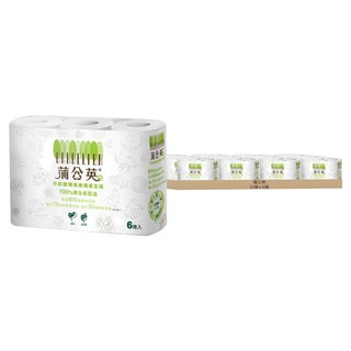 蒲公英 不砍樹環保捲筒衛生紙 100%再生紙製造, 6捲, 32袋