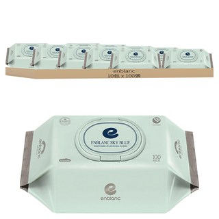 enblanc 幼兒濕紙巾 藍鳶尾花萃取, 100張, 10包