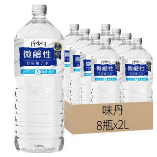 味丹 微鹼性竹炭離子水, 2L, 8瓶