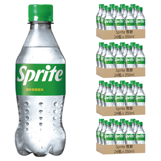 Sprite 雪碧 清爽檸檬風味 透明氣泡 沁涼解渴 不含咖啡因, 350ml, 96瓶