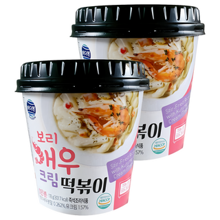 BADABON 韓式辣炒年糕 奶油白醬鮮蝦風味, 2入, 118g