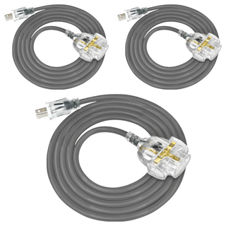 PowerSync 群加 2P 1擴3插工業用動力延長線 TU23V810, 10m, 灰色, 3條