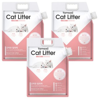 Tamsaa 貓砂 普通顆粒款 強力除臭, 爽身粉香, 8kg, 3包