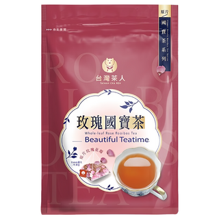 台灣茶人 南非紅國寶茶 原片玫瑰 天然零咖啡因 促進腸道蠕動 養顏美容, 2.2g, 10包, 1袋