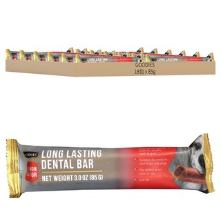 GOODIES 耐嚼型潔牙棒 持久耐用 適用於中大型犬, 鮭魚風味, 85g, 18包