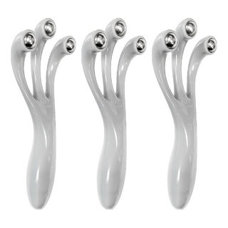 MOCODO 伴佳家滾珠臉部按摩爪 滾珠按摩 放鬆肌肉 美化臉部線條, 3支, 灰色