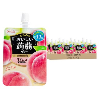 Tarami 達樂美 吸果凍 水蜜桃 含有膳食纖維 低卡路里 富含水果自然風味, 150g, 15包