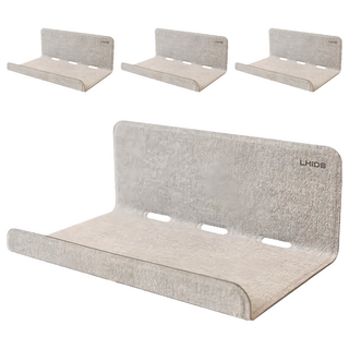 LHiDS EasyHouse 微型壁掛式彎折層架 客廳臥室書桌收納, 質感灰, 4個