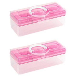 livinbox 月光系列 302型手提箱, 透明外殼設計, 環保可回收PP材質, 分離式內盒, 工具/文具/醫藥/化妝箱, 320 x 135 x 110mm, 顏色隨機, 2個