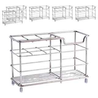 艾米購物 304不鏽鋼牙刷架 加大款6格 原色 浴室收納置物架, 6個