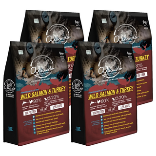 allando 奧藍多 全齡貓 天然無穀貓糧, 野生鮭魚 + 火雞肉, 400g, 4袋